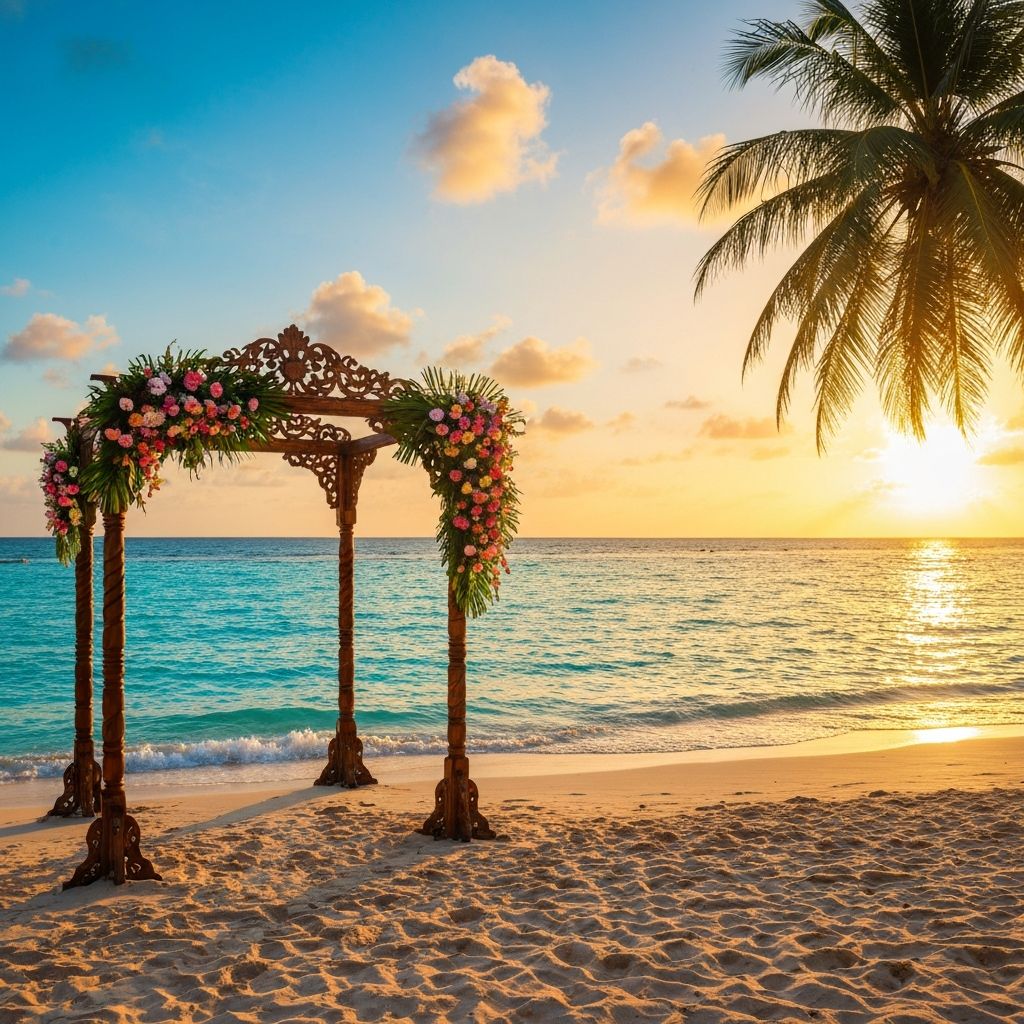 Wedding ceremony on Cuban beach